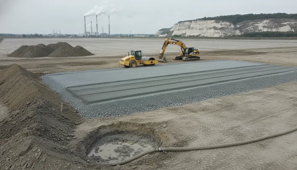 Fond de forme substitué en deux couches compactées pour un local d'activité, plaine de la Seine à Port-Jérôme-sur-Seine